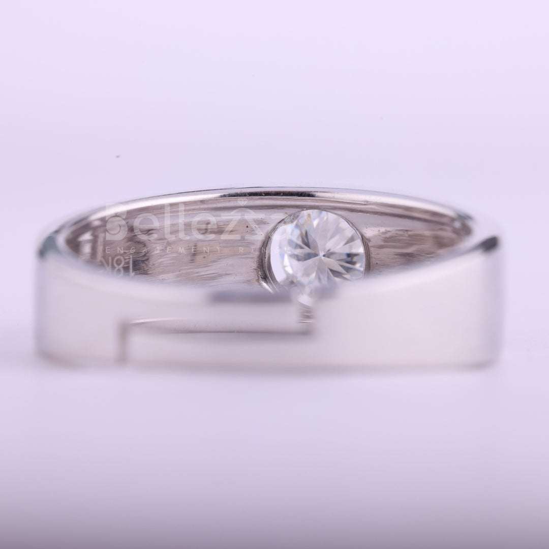 1.0CT Cut Cluster Diamond Moissanite Men's Wedding Ring