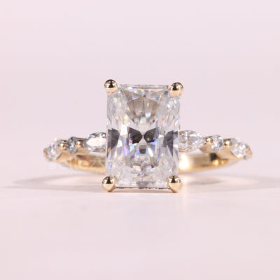 1.50CT Radiant Cut Pave Setting Moissanite Engagement Ring