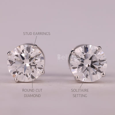 1.0CTW Round Cut Solitaire Moissanite Stud Earrings