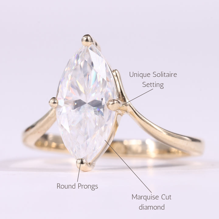 2.0CT Marquise Cut Unique Solitaire Engagement Ring For Her