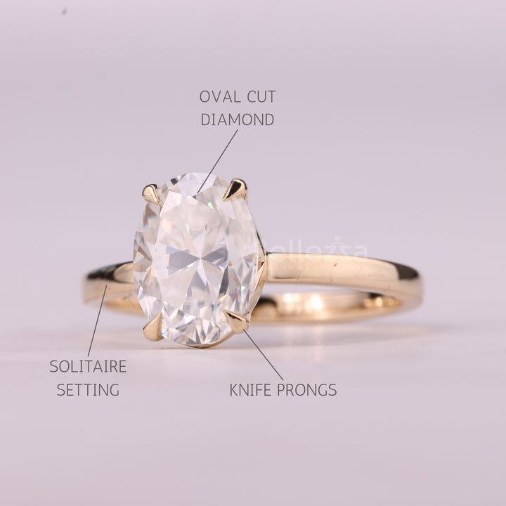 1.50CT Oval Cut Solitaire Moissanite Engagement Ring