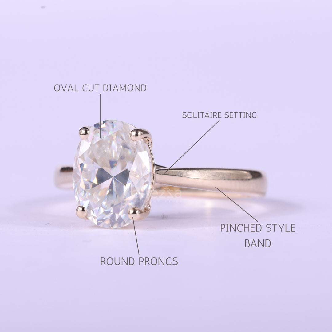 1.50CT Oval Diamond Solitaire Moissanite Engagement Ring