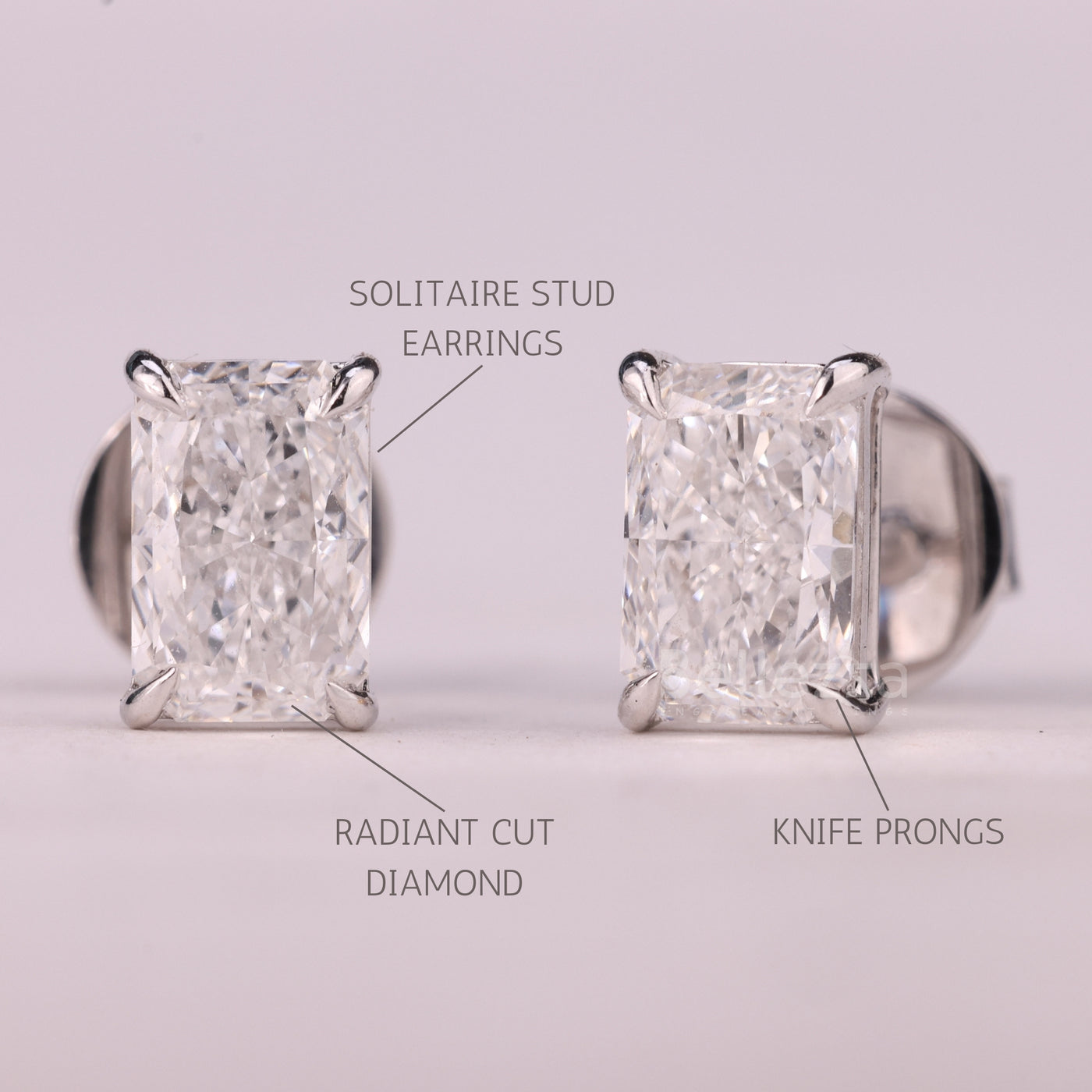 1.50CTW Radiant Cut Solitaire Moissanite Stud Earrings For Her
