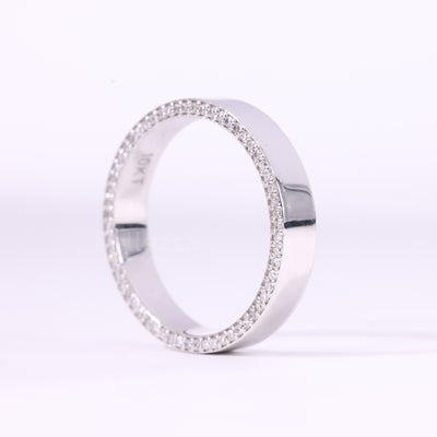 Round Cut Hidden Pave Setting Eternity Moissanite Wedding Band