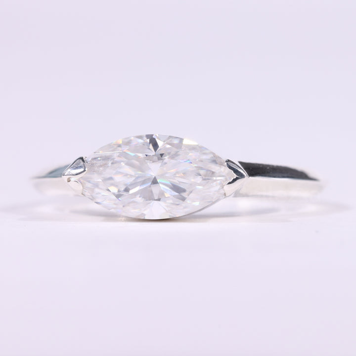 1.50CT East-West Marquise Cut Solitaire Engagement Ring