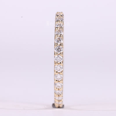 Round Cut Half Eternity Moissanite Wedding Band