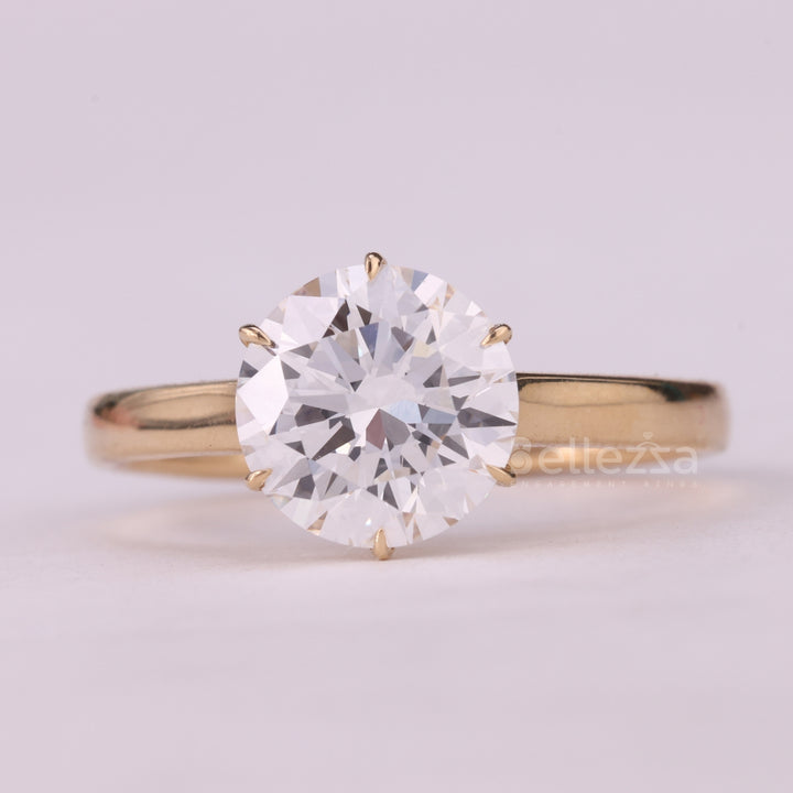1.50CT Round Cut Diamond Solitaire Moissanite Engagement Ring