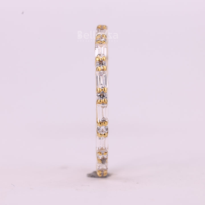Baguette & Round Cut Full Eternity Moissanite Wedding Band
