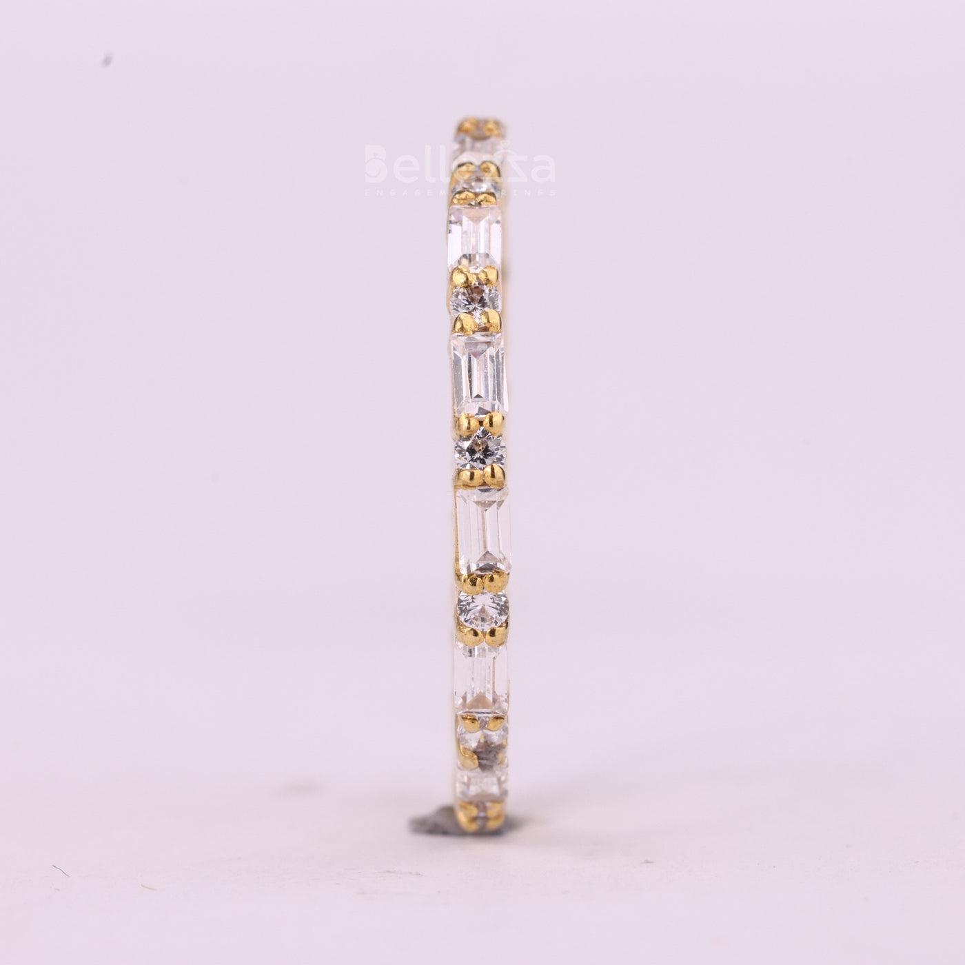 Baguette & Round Cut Full Eternity Moissanite Wedding Band