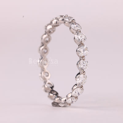 Round Cut Diamond Full Eternity Moissanite Wedding Band
