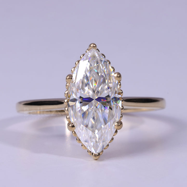 1.5CT-2.5CT Marquise Cut Solitaire Moissanite Engagement Ring