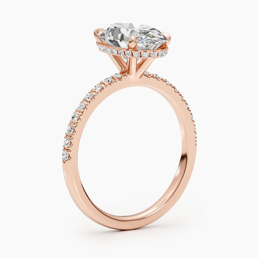 1.50-3.50 CT Oval Pave Diamond Engagement Ring