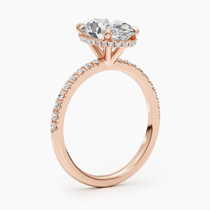1.50-3.50 CT Oval Pave Diamond Engagement Ring