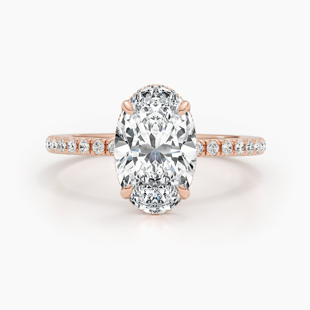 1.50-3.50 CT Oval Pave Diamond Engagement Ring