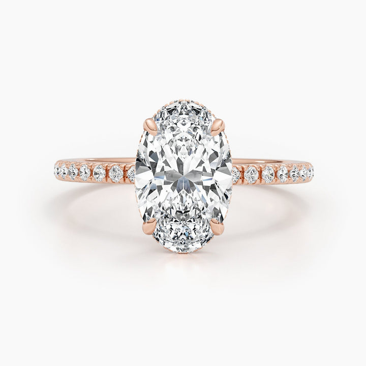 1.50-3.50 CT Oval Pave Diamond Engagement Ring
