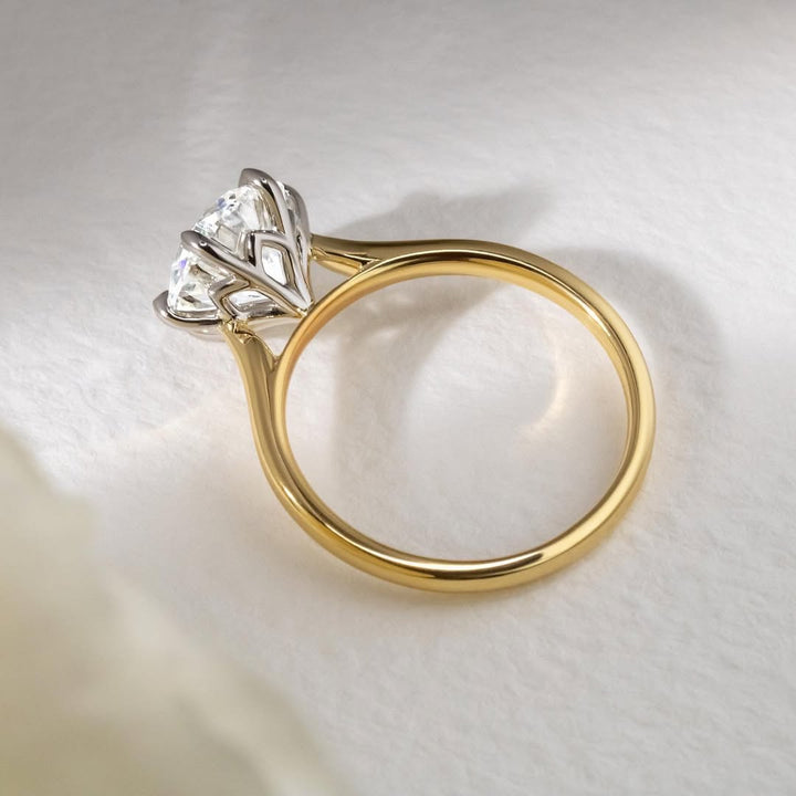 1.0 - 3.0 CT Round  Lab Grown Diamond Cathedral Style Engagement Ring