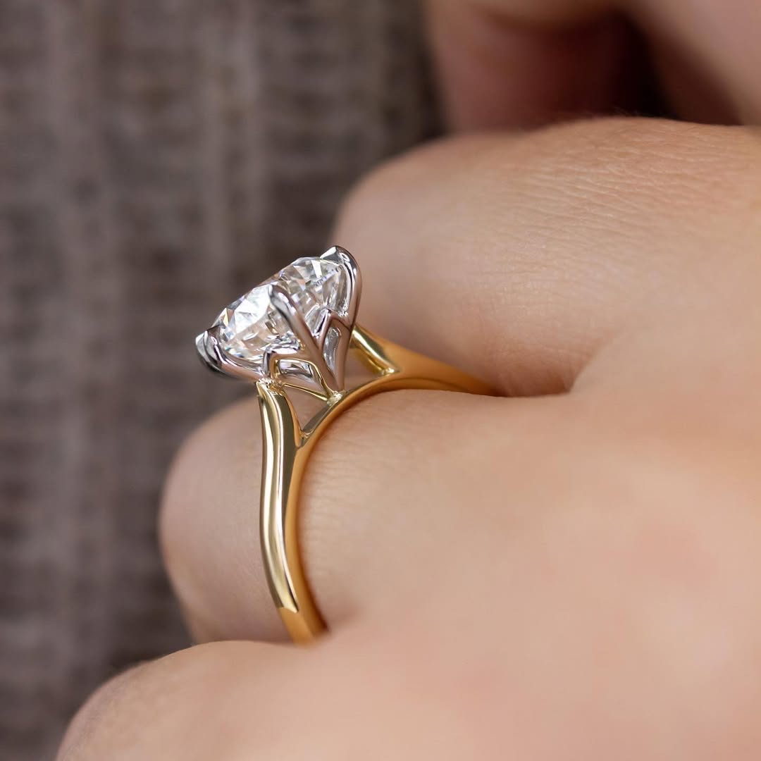 1.0 - 3.0 CT Round  Lab Grown Diamond Cathedral Style Engagement Ring