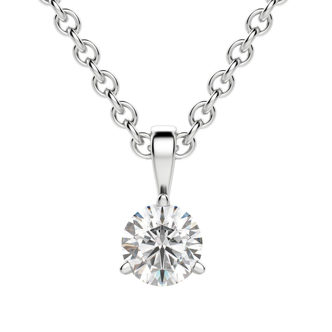 0.25 CT- 1.50 CT Round Solitaire F/VS Lab Grown Diamond Necklace