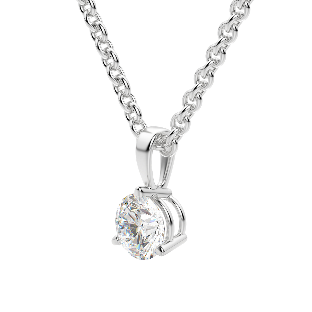 0.25 CT- 1.50 CT Round Solitaire F/VS Lab Grown Diamond Necklace