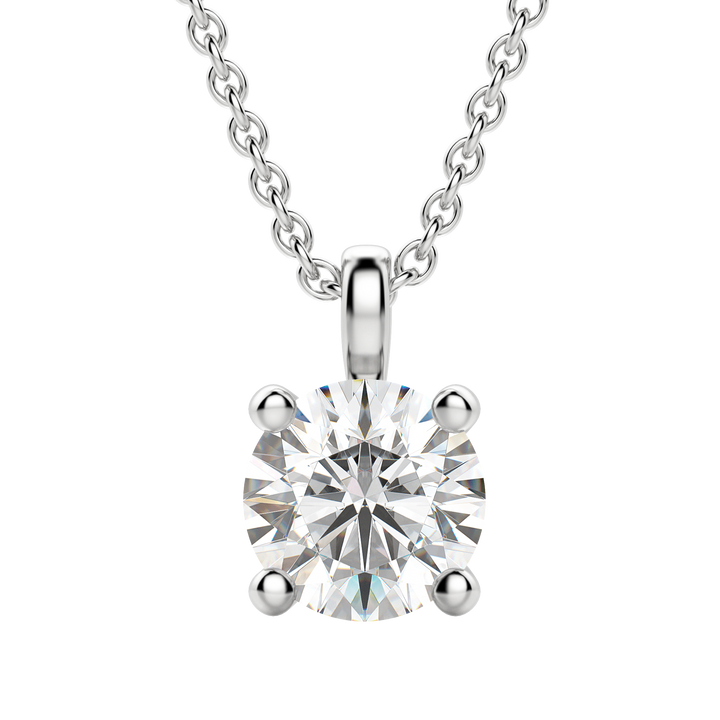 0.25 CT-1.50 CT Round Solitaire F/VS Lab Grown Diamond Necklace