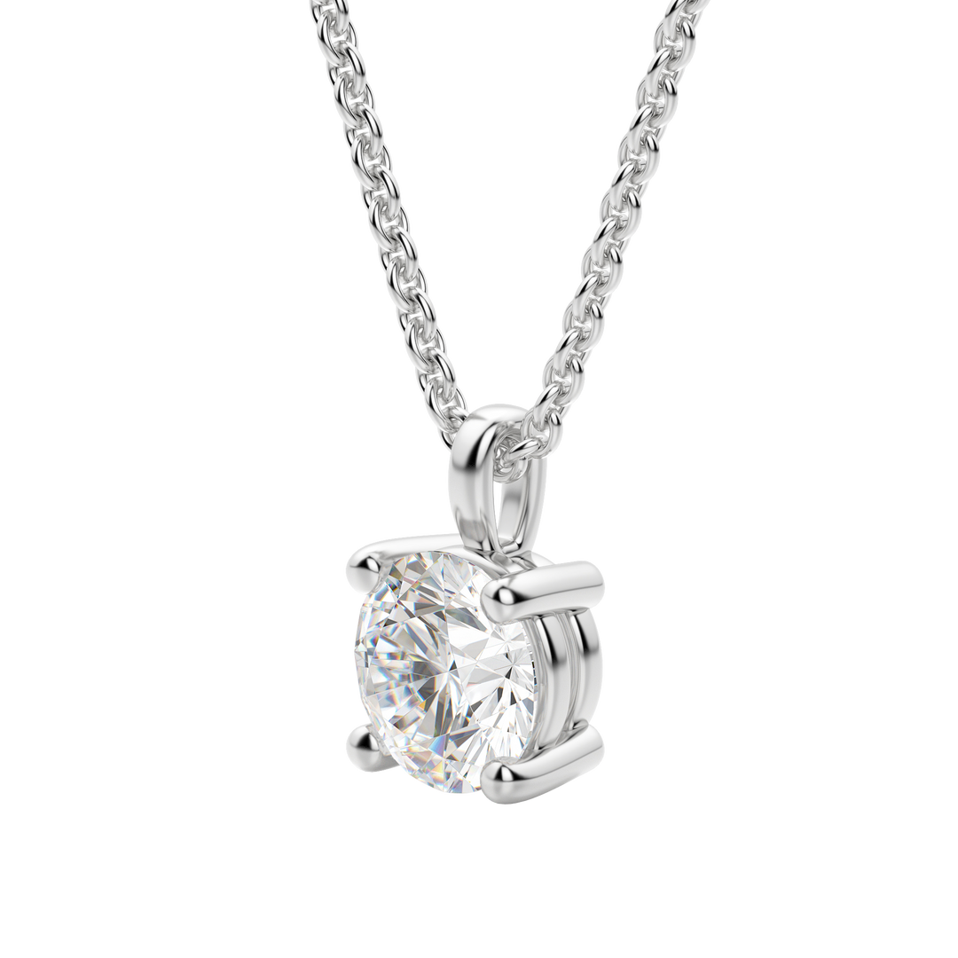 0.25 CT-1.50 CT Round Solitaire F/VS Lab Grown Diamond Necklace