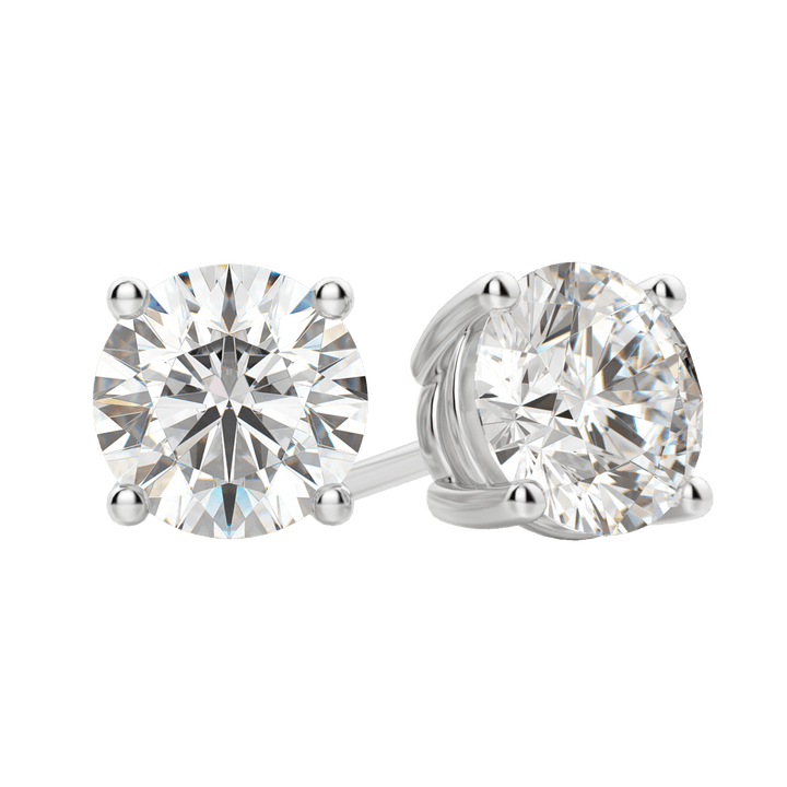 0.50 CT-4.0 CT Round Solitaire F/VS Lab Grown Diamond Earrings