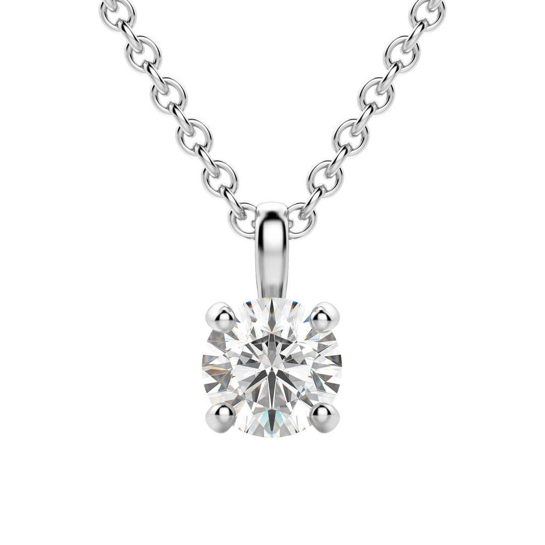 0.25 CT-1.50 CT Round Solitaire F/VS Lab Grown Diamond Necklace