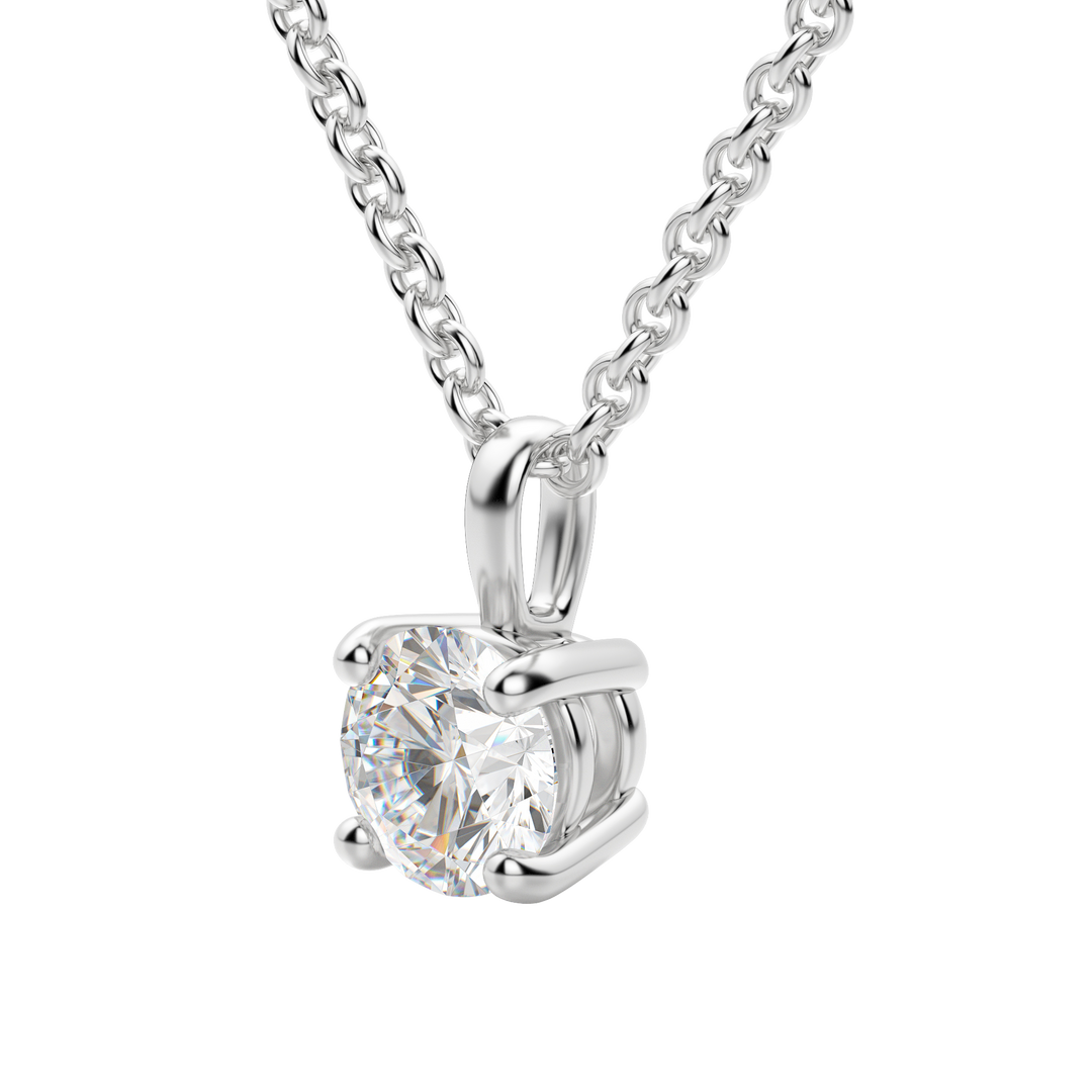 0.25 CT-1.50 CT Round Solitaire F/VS Lab Grown Diamond Necklace