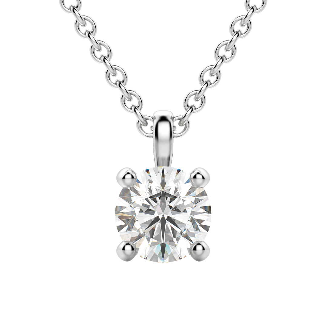 0.25 CT-1.50 CT Round Solitaire F/VS Lab Grown Diamond Necklace