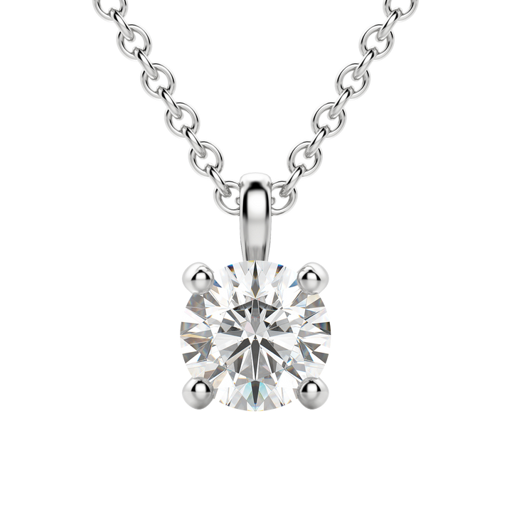 0.25 CT-1.50 CT Round Solitaire F/VS Lab Grown Diamond Necklace
