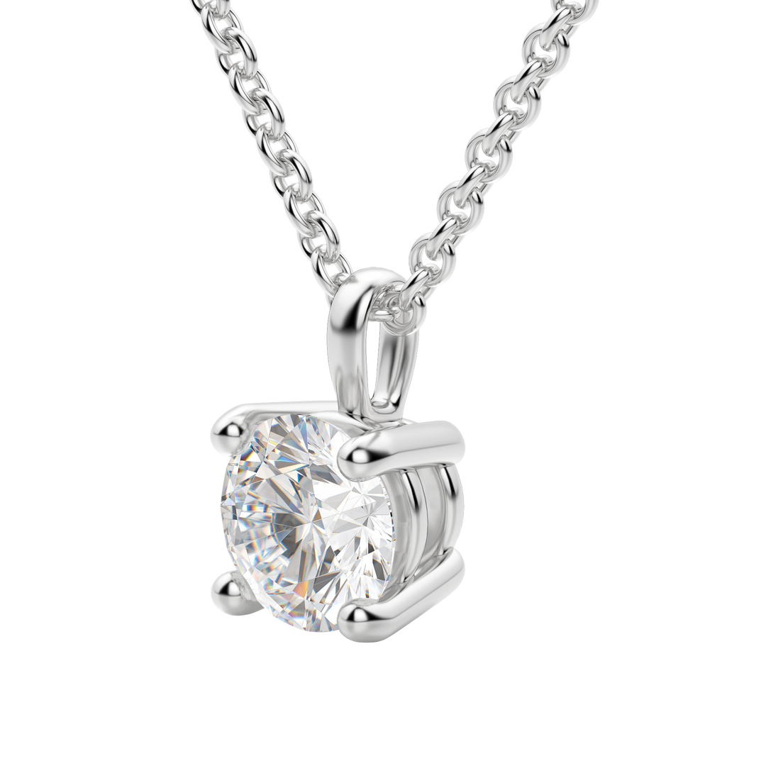 0.25 CT-1.50 CT Round Solitaire F/VS Lab Grown Diamond Necklace