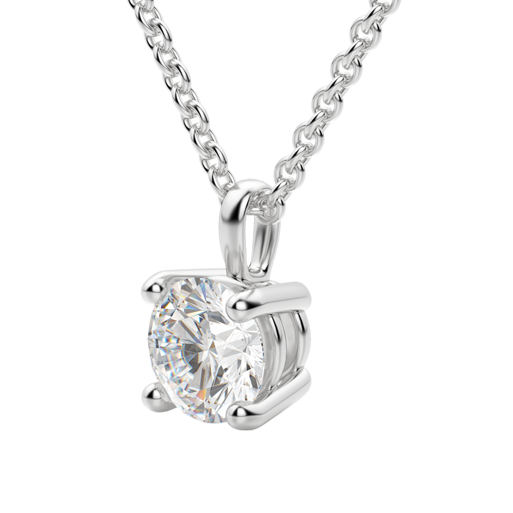 0.25 CT-1.50 CT Round Solitaire F/VS Lab Grown Diamond Necklace