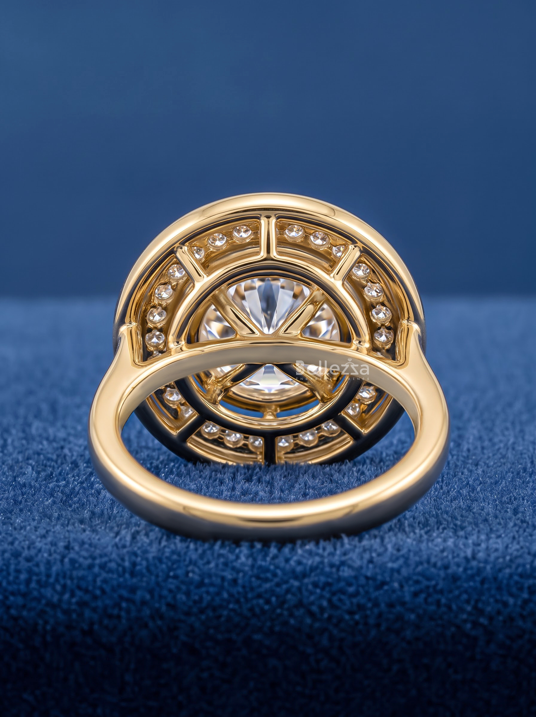 1.0CT Round Diamond Statement Halo Engagement Ring For Women