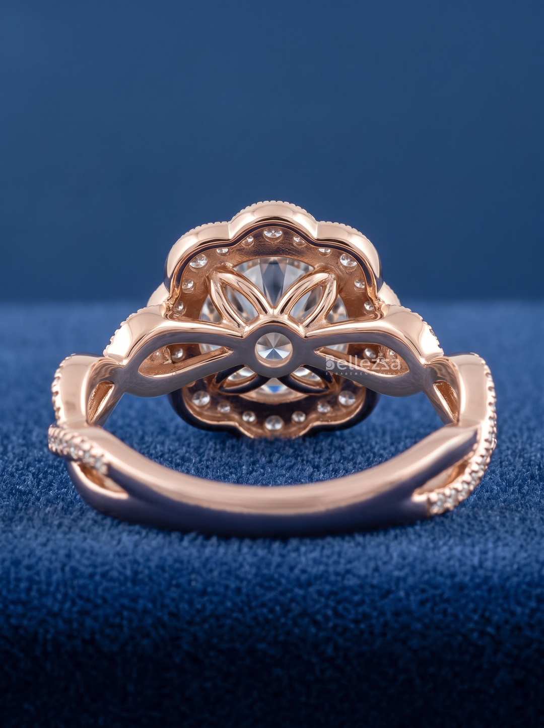 2.0CT Vintage Round Diamond Twisted Band Engagement Ring