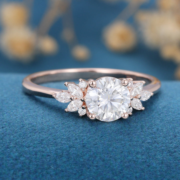 round-shaped-moissanite-cluster-engagement-ring