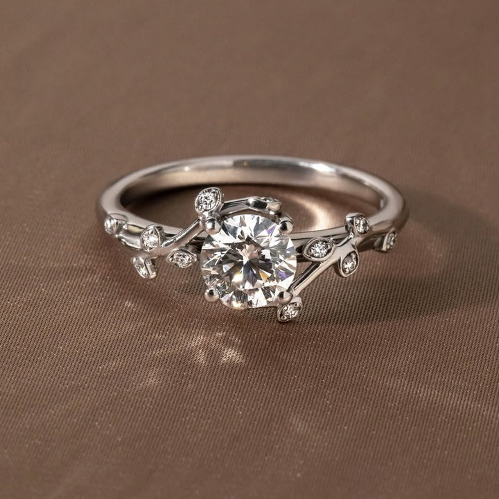 1.0-3.0 CT Round  Lab Grown Diamond Vintage Style Engagement Ring