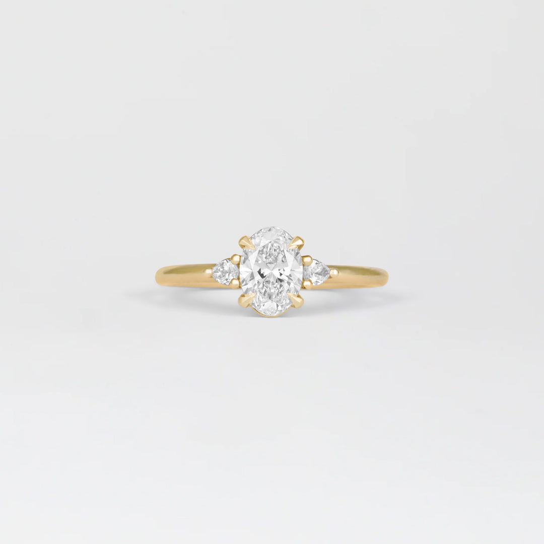 1.0 - 3.0 CT Oval  Lab Grown Diamond Three Stone Engagement ring