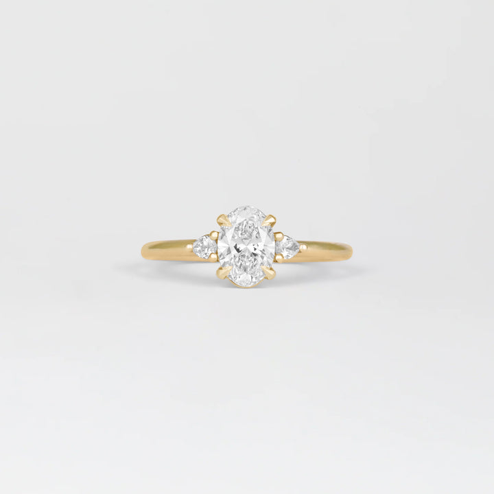 1.0 - 3.0 CT Oval  Lab Grown Diamond Three Stone Engagement ring