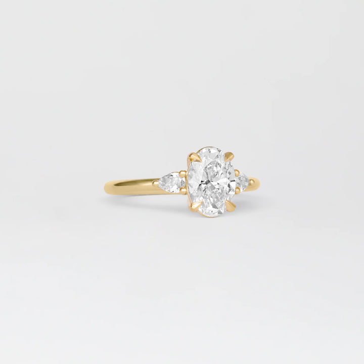 1.30 - 3.50 CT Oval  Lab Grown Diamond Three Stone Engagement ring