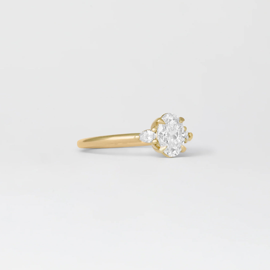 1.0 - 3.0 CT Oval  Lab Grown Diamond Three Stone Engagement ring