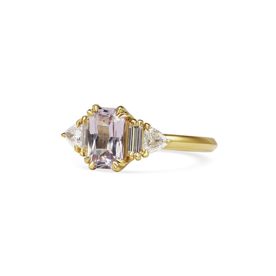 1.50CT Pink Radiant Diamond Five Stone Lab Grown Engagement Ring