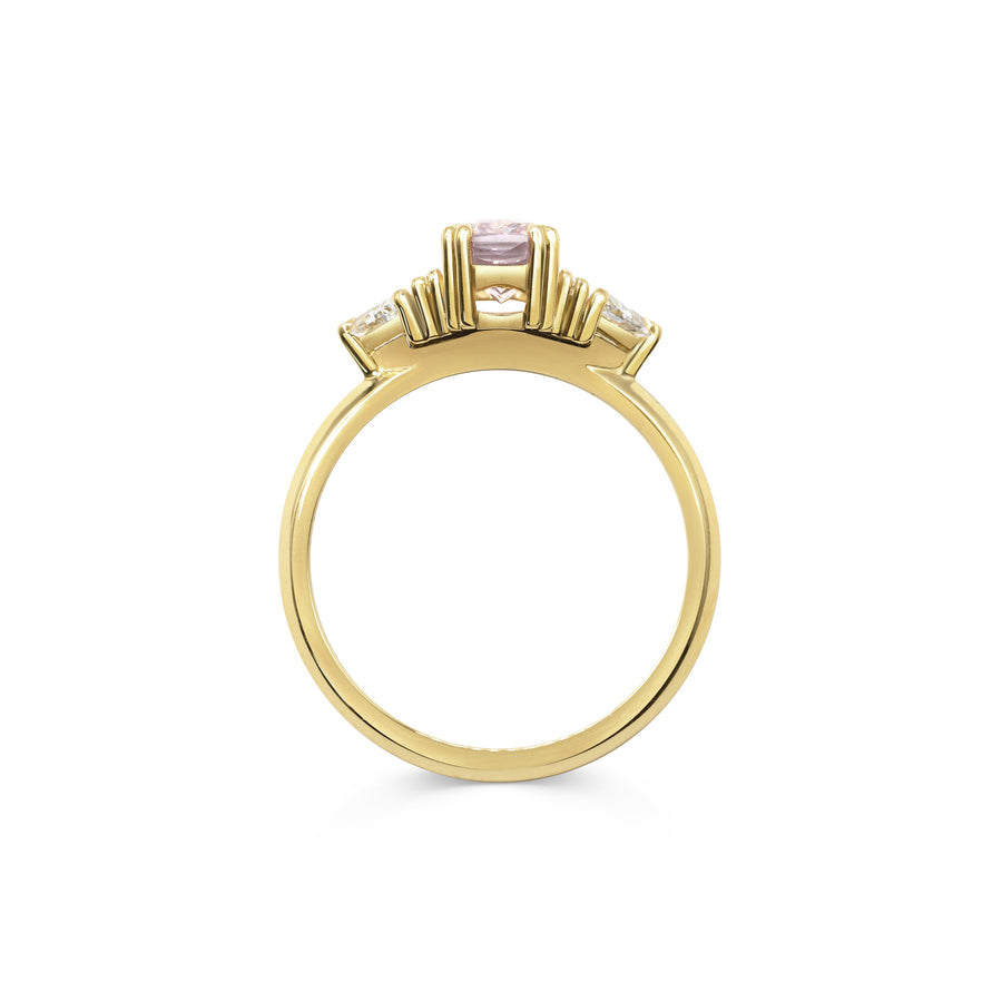1.50CT Pink Radiant Diamond Five Stone Lab Grown Engagement Ring