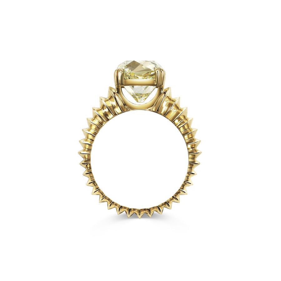 4.50CT Yellow Old Mine Cushion Diamond Unique Solitaire Lab Grown Ring