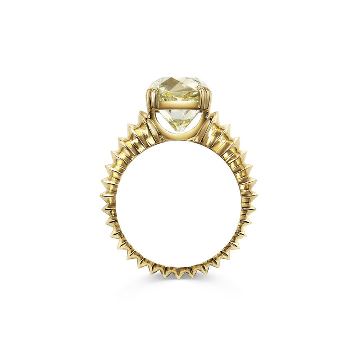 4.50CT Yellow Old Mine Cushion Diamond Unique Solitaire Lab Grown Ring