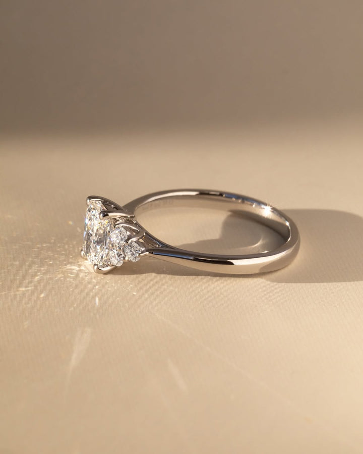 1.0 -3.0 CT Radiant D/VS2  Lab Grown Diamond Cluster Style Engagement Ring