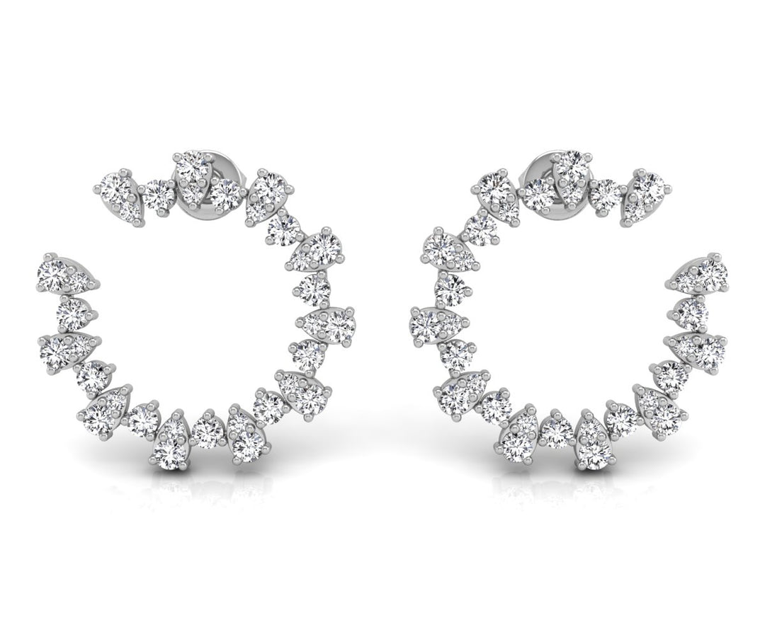 1.68CT Pear & Round Cut Moissanite Open Diamond Earrings For Her