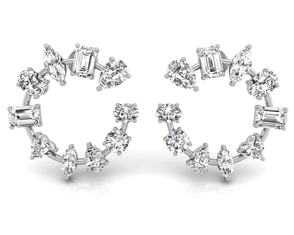 4.74CT Mix Cut Moissanite Stud Diamond Earrings For Women