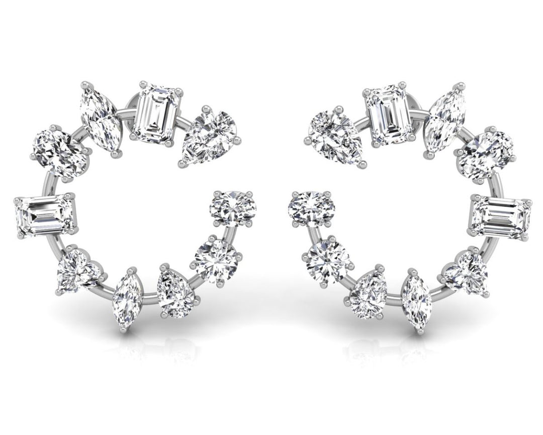 4.74CT Mix Cut Moissanite Stud Diamond Earrings For Women