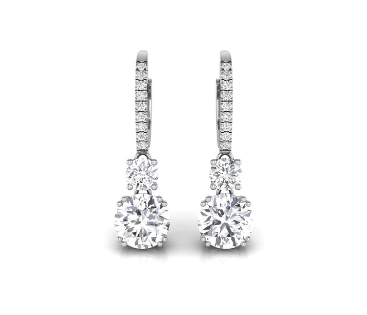 3.25CT Round Cut Moissanite Two Stone Diamond Earrings For Women