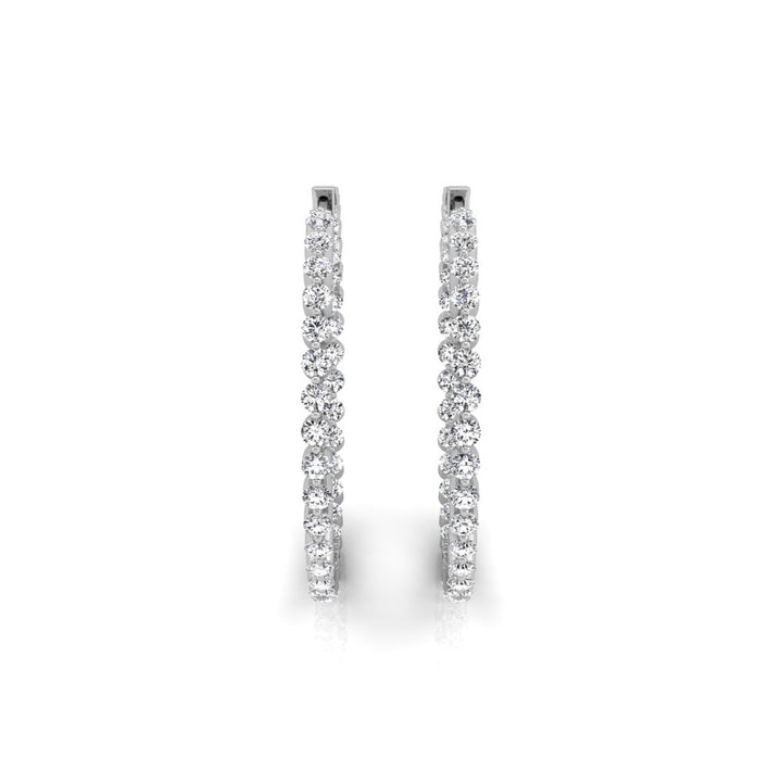 2.45ct Round Cut Hoops Moissanite Diamond Earrings For Women